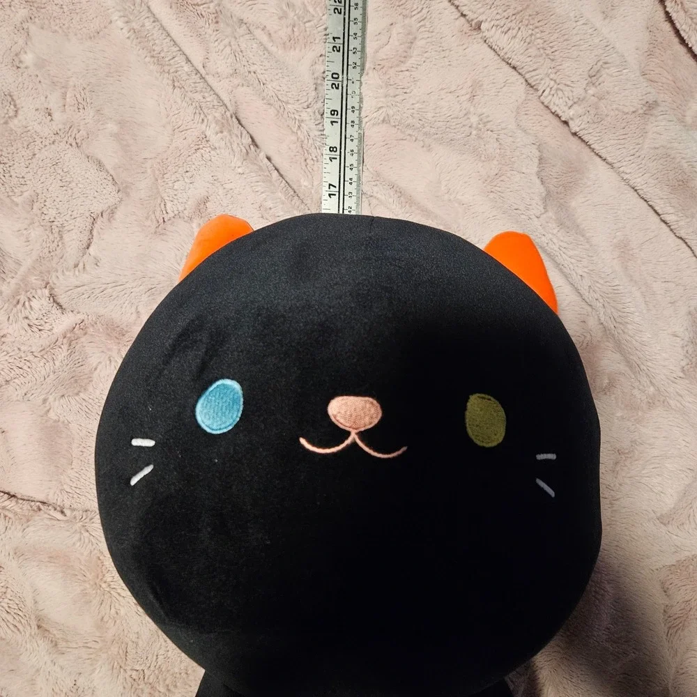 Kawaii Black Cat Plush Orange Red Ears Bow Stuffed Animal Soft Kitten Toy‎ 16